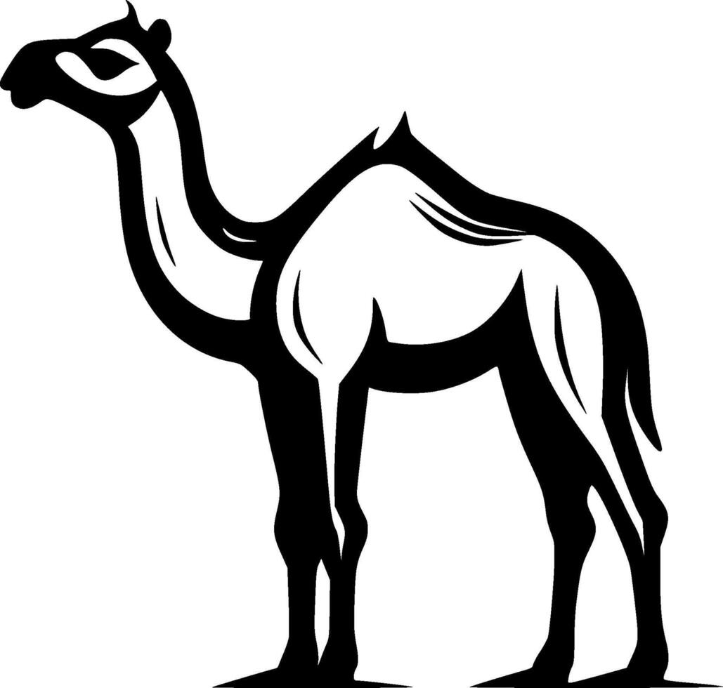 Kamel - - schwarz und Weiß isoliert Symbol - - Vektor Illustration