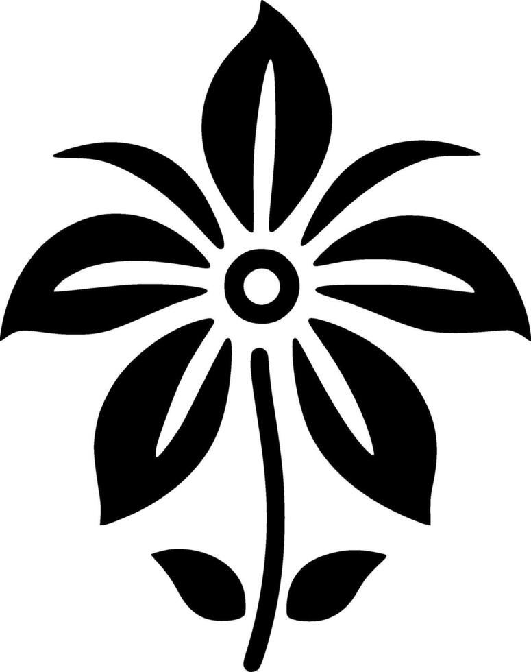 Blume - - schwarz und Weiß isoliert Symbol - - Vektor Illustration