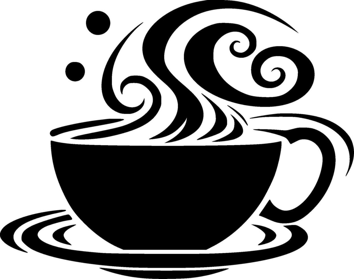 kaffe, minimalistisk och enkel silhuett - vektor illustration