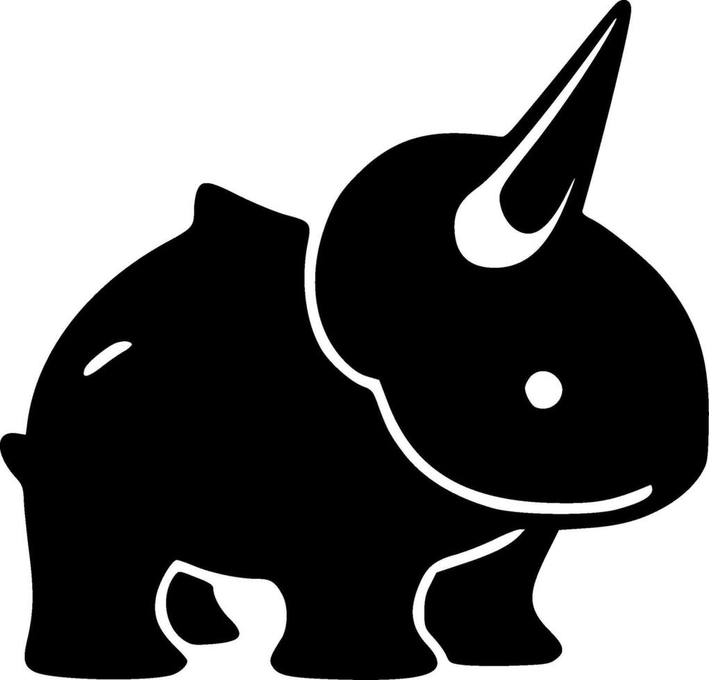triceratops, svart och vit vektor illustration