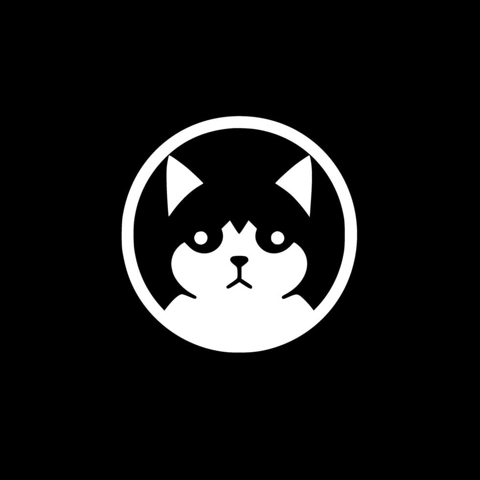 katt, svart och vit vektor illustration