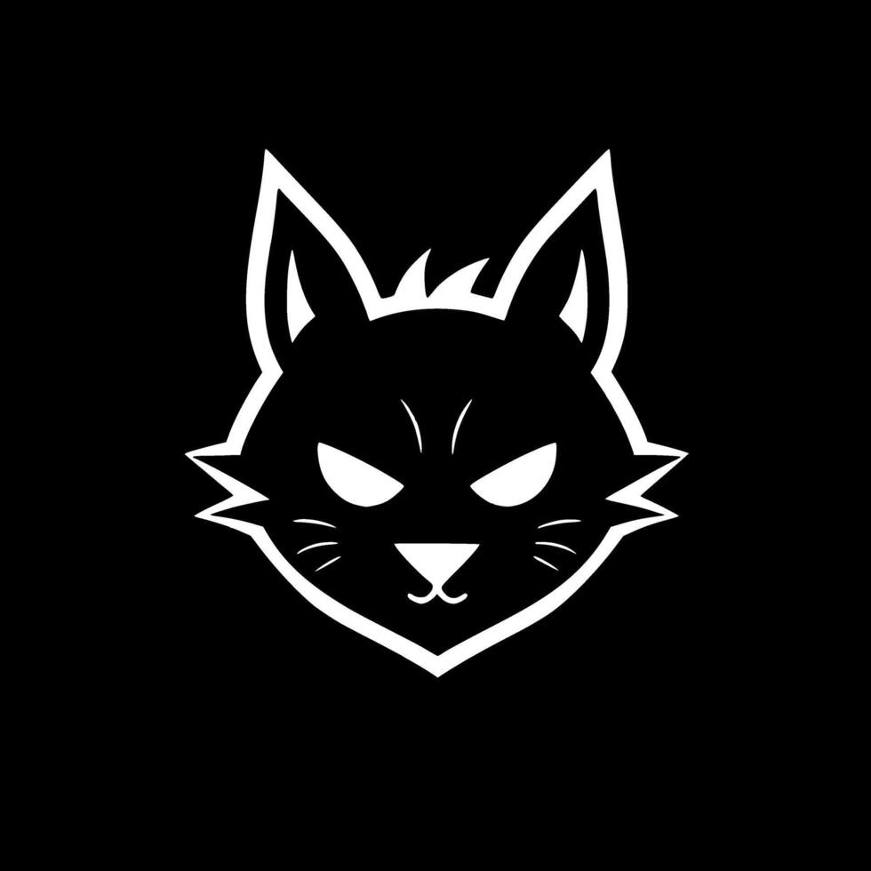 katt - minimalistisk och platt logotyp - vektor illustration