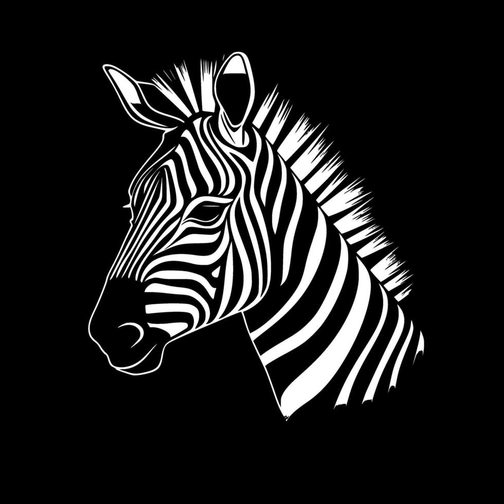 zebra, svart och vit vektor illustration