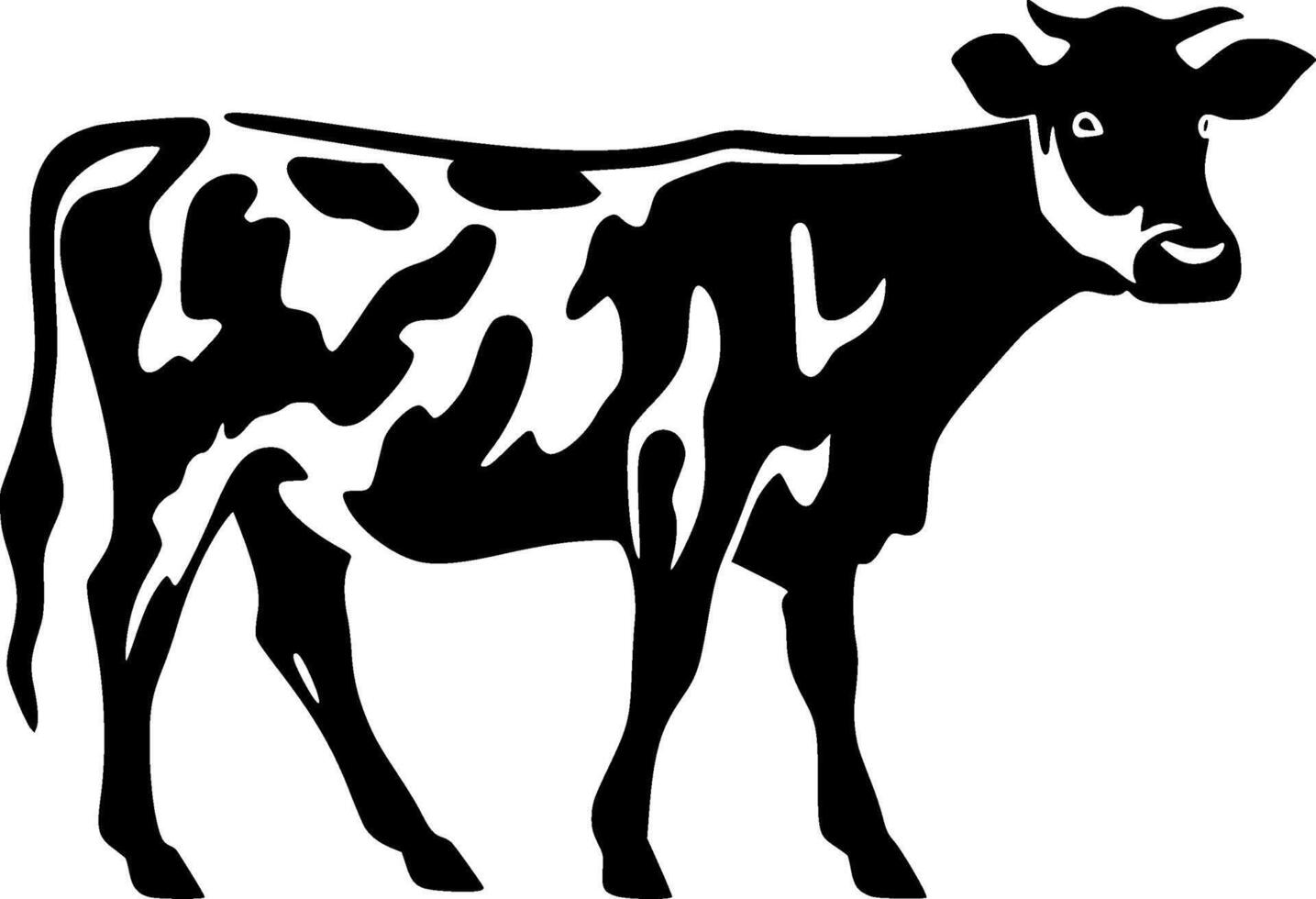 Kuh, schwarz und Weiß Vektor Illustration