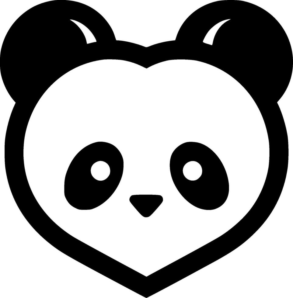 Panda - - minimalistisch und eben Logo - - Vektor Illustration