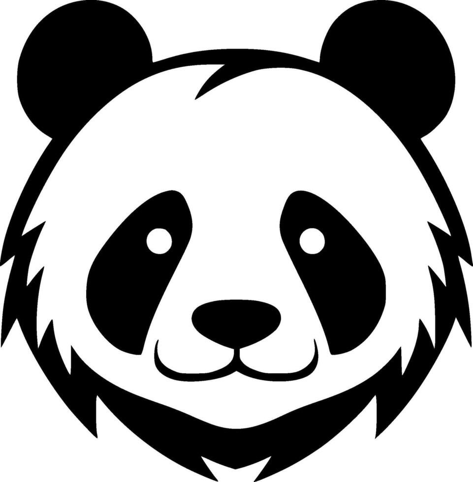 Panda - - schwarz und Weiß isoliert Symbol - - Vektor Illustration