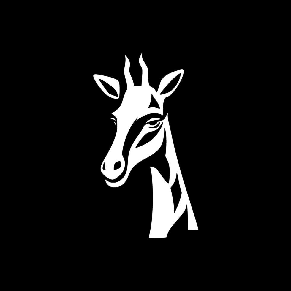 giraff, svart och vit vektor illustration