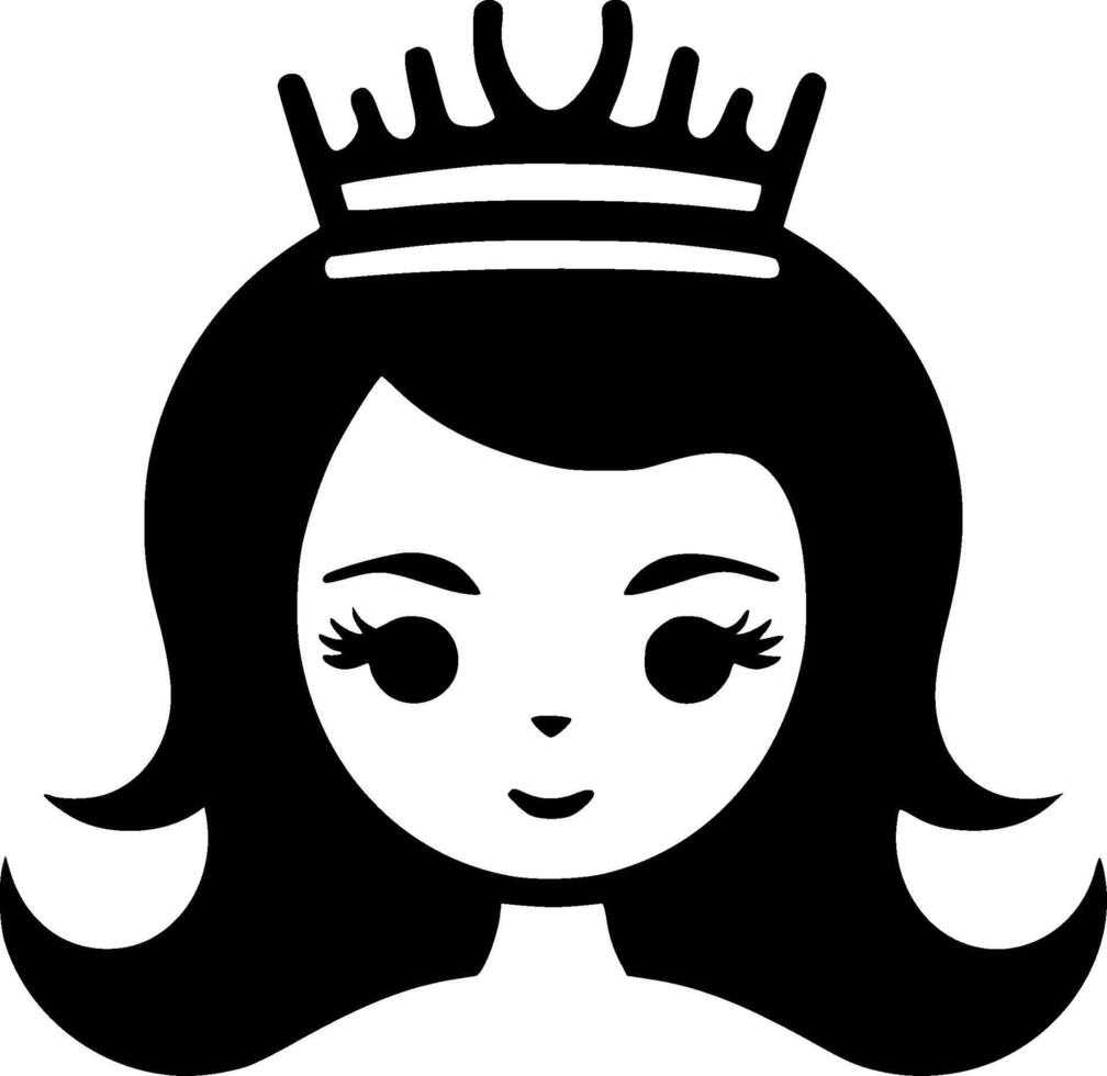 prinsessa, minimalistisk och enkel silhuett - vektor illustration
