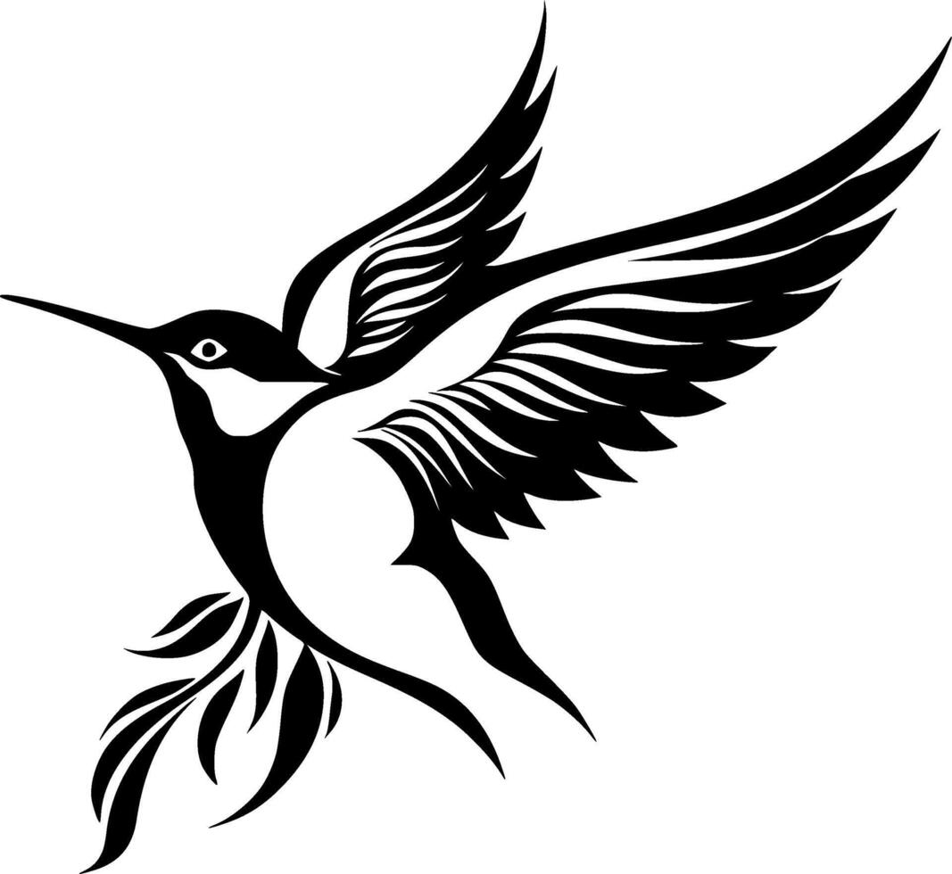Kolibri, schwarz und Weiß Vektor Illustration