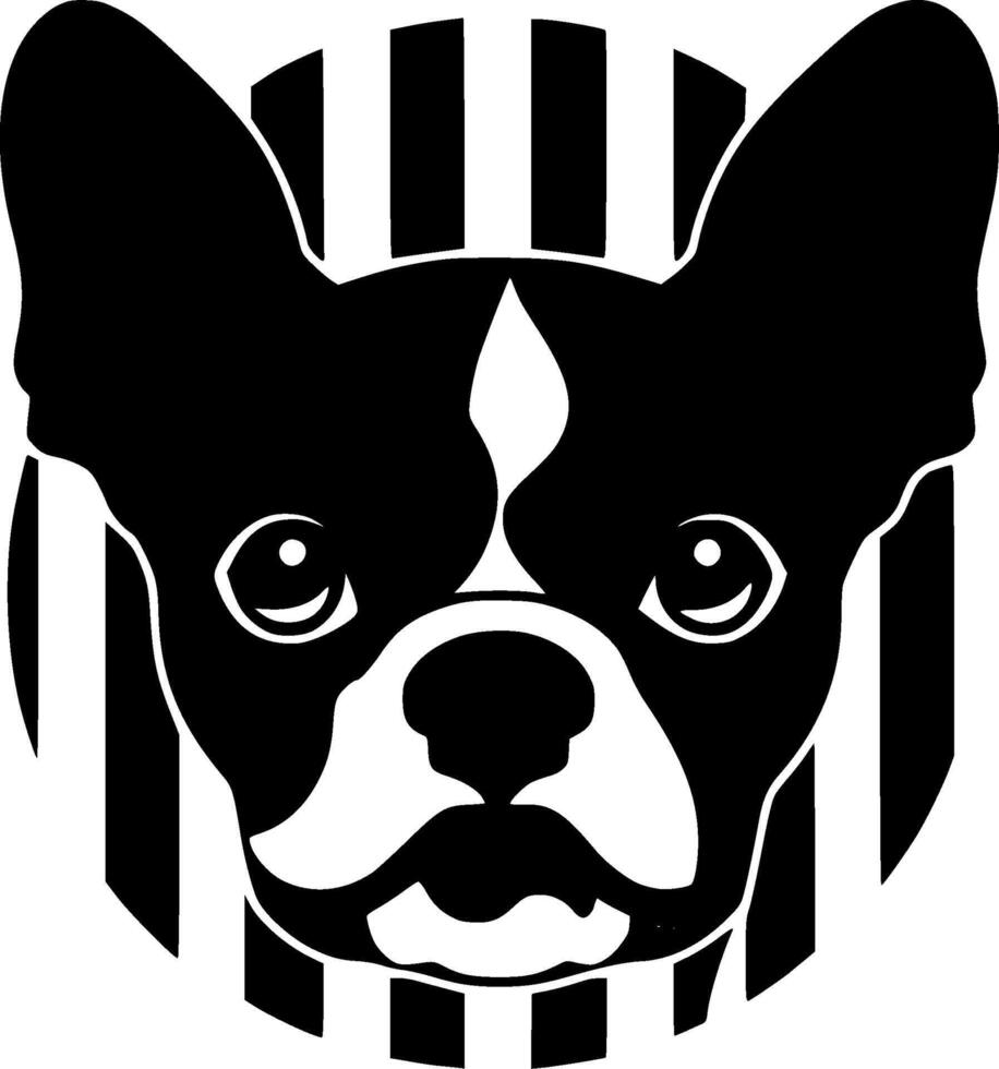 Boston Terrier - - minimalistisch und eben Logo - - Vektor Illustration