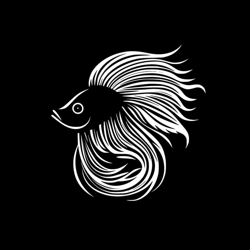 Betta Fisch - - minimalistisch und eben Logo - - Vektor Illustration
