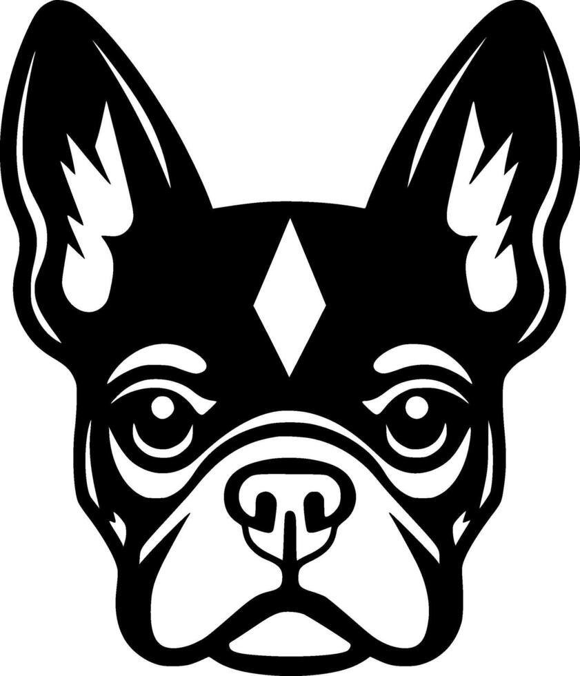 Französisch Bulldogge - - schwarz und Weiß isoliert Symbol - - Vektor Illustration