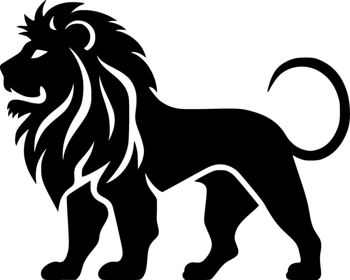 lejon - minimalistisk och platt logotyp - vektor illustration
