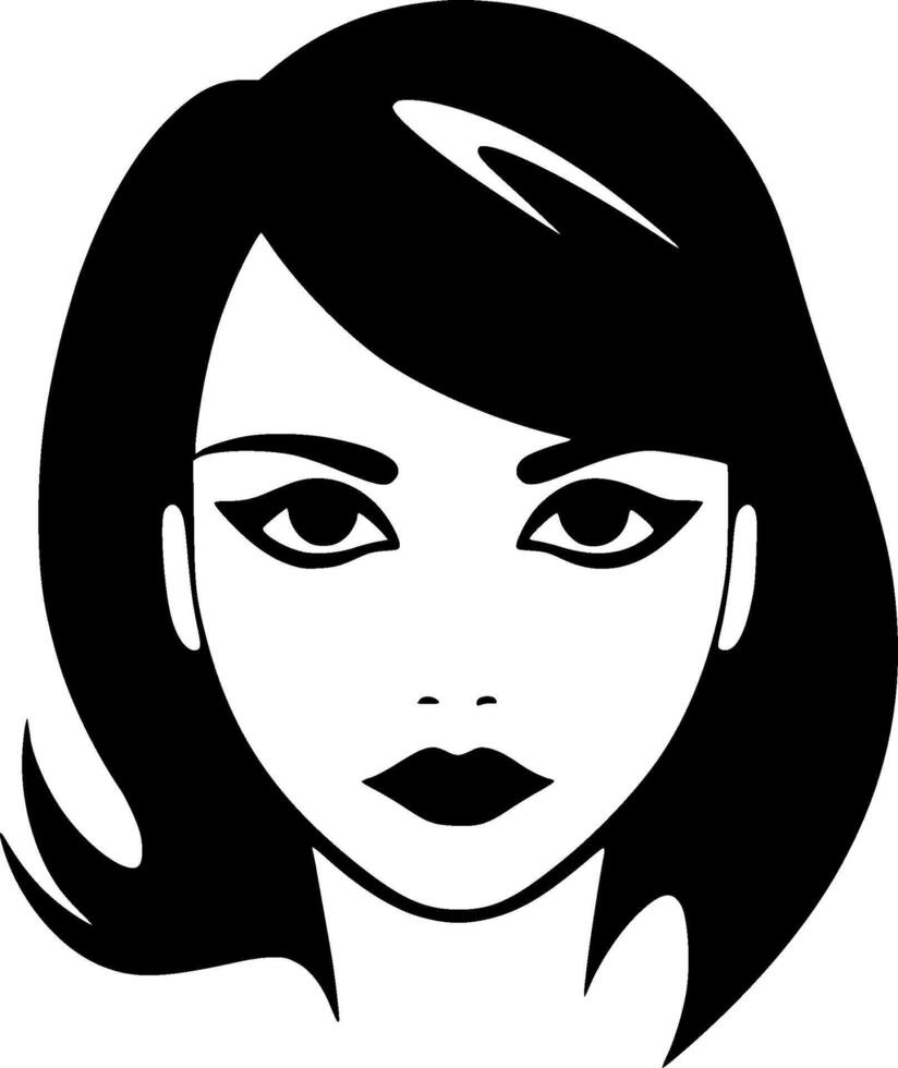 flicka, minimalistisk och enkel silhuett - vektor illustration