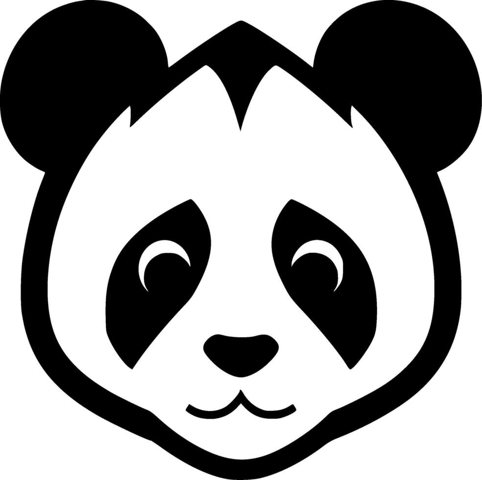 panda, minimalistisk och enkel silhuett - vektor illustration