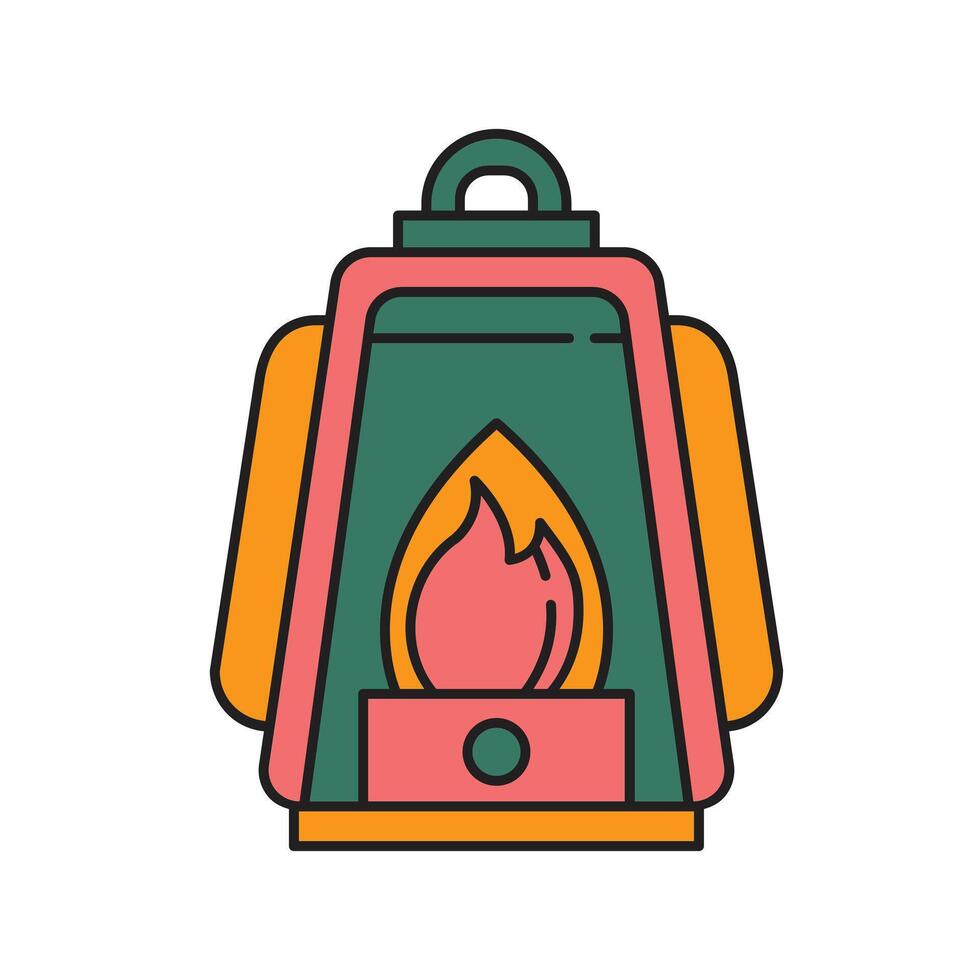 Taschenlampe Symbol Design. mit ein einfach Linie und Farbe Illustration Design vektor