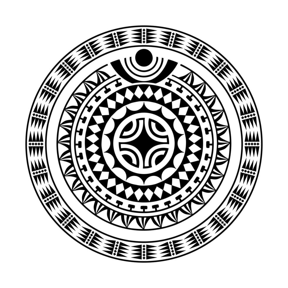runden tätowieren Ornament mit Hakenkreuz Maori Stil. afrikanisch, Azteken oder Maya ethnisch Stil. vektor