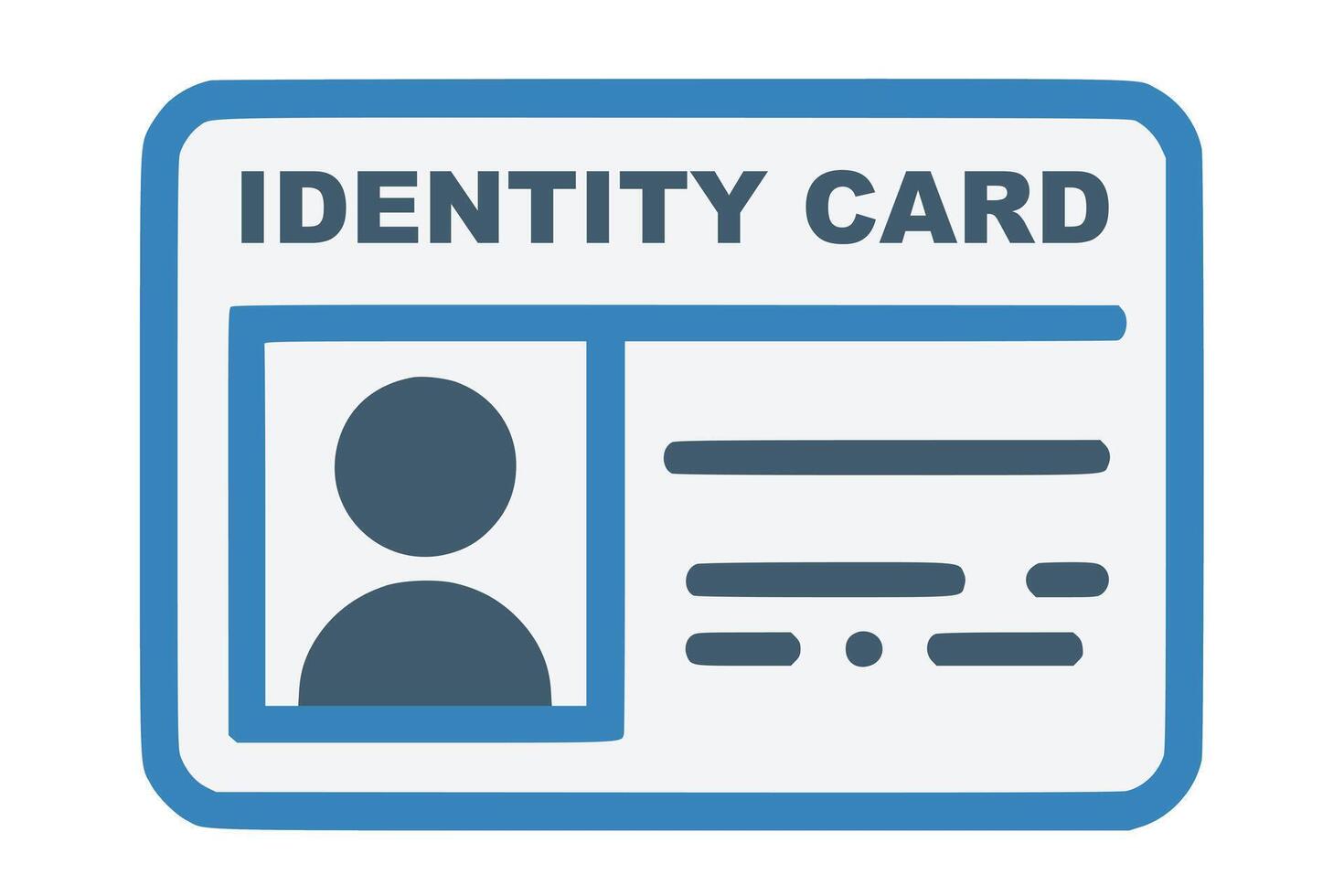 Identifiering kort med profil ikon. nationell id kort dokumentera med Foto. godkänna identitet verifiering kort, verifiering bricka användare eller profil kort, personlig identitet kontrollera. vektor