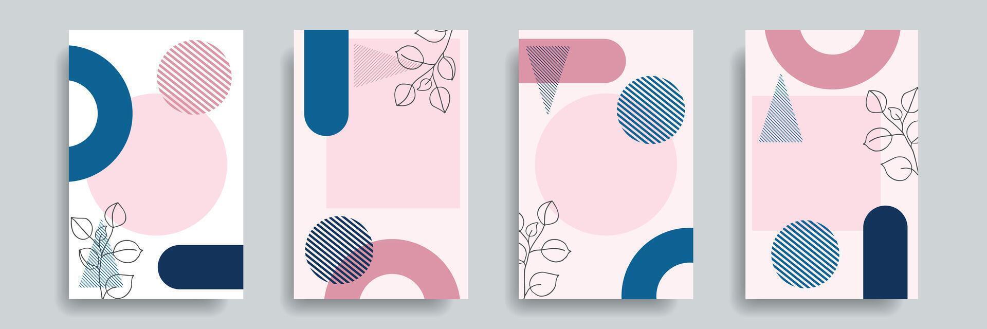 modern abstrakt einstellen von Hintergründe, Abdeckungen, minimal Design. bunt geometrisch Hintergrund. Platz zum Text. vektor