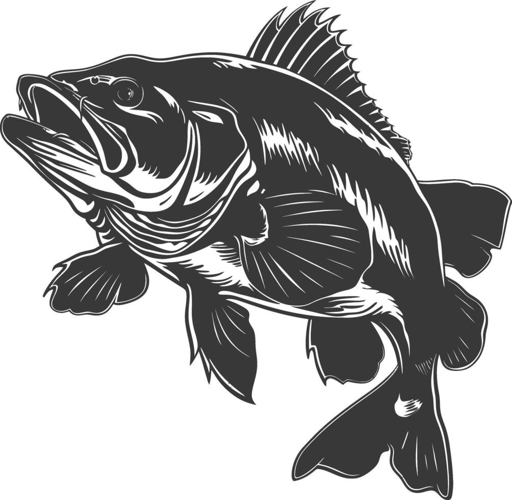 ai generiert Silhouette Kabeljau Fisch Tier schwarz Farbe nur vektor