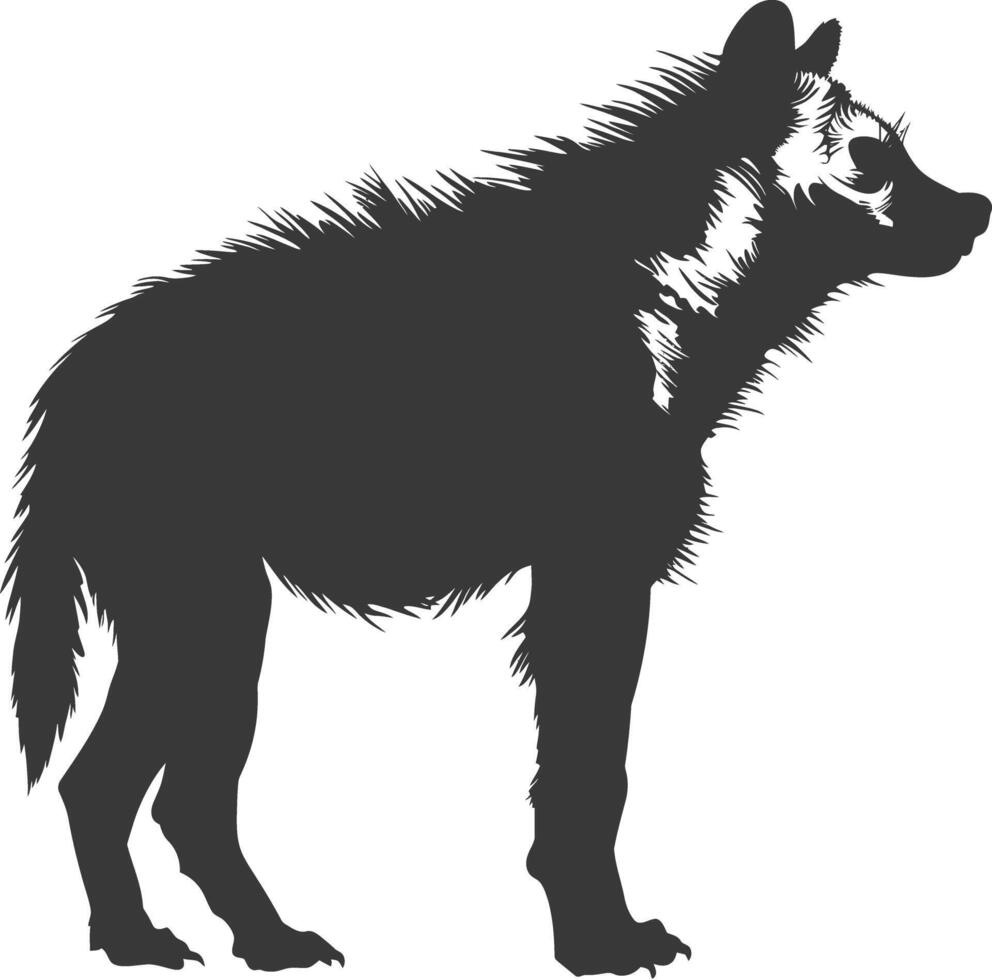 ai genererad silhuett hyena djur- svart Färg endast full kropp vektor