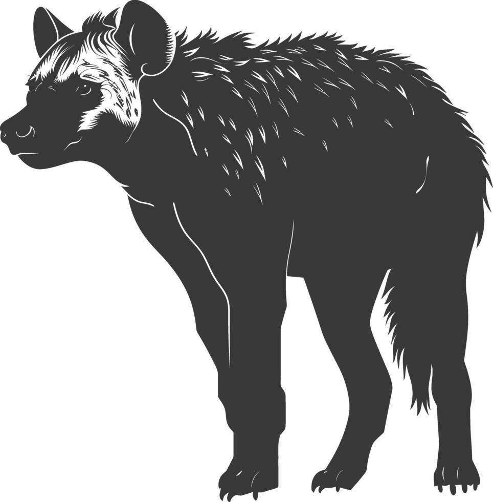 ai generiert Silhouette Hyäne Tier schwarz Farbe nur voll Körper vektor