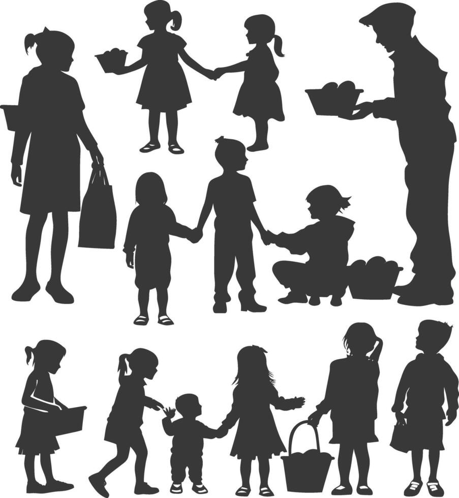 ai generiert Silhouette Illustration zum feiern Welt International Nächstenliebe Tage vektor