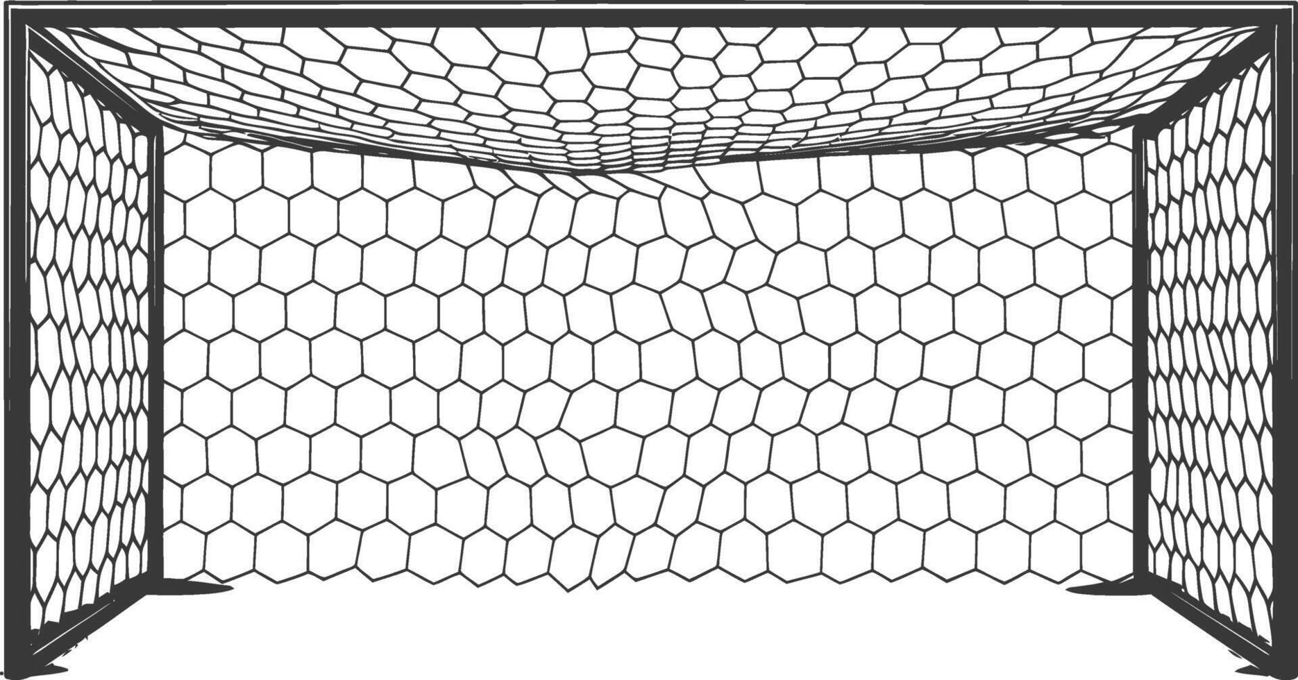 ai generiert Silhouette Boden Fußball Tor Sport schwarz Farbe nur vektor