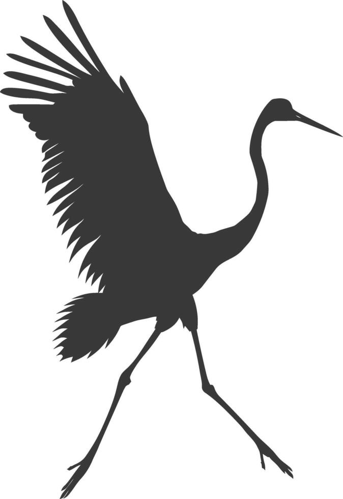 ai generiert Silhouette Kran Vogel Tier fliegen schwarz Farbe nur voll Körper vektor