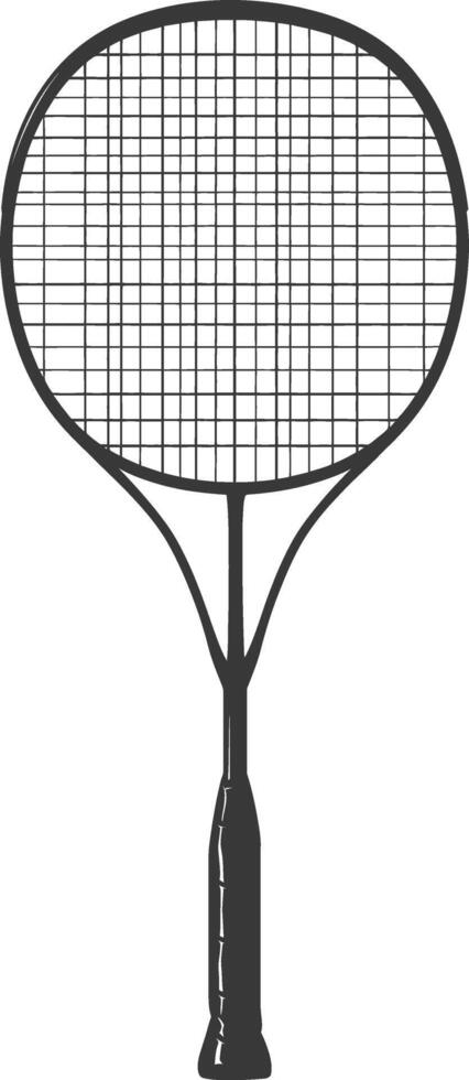 ai generiert Silhouette Tennis draussen Schläger schwarz Farbe nur vektor