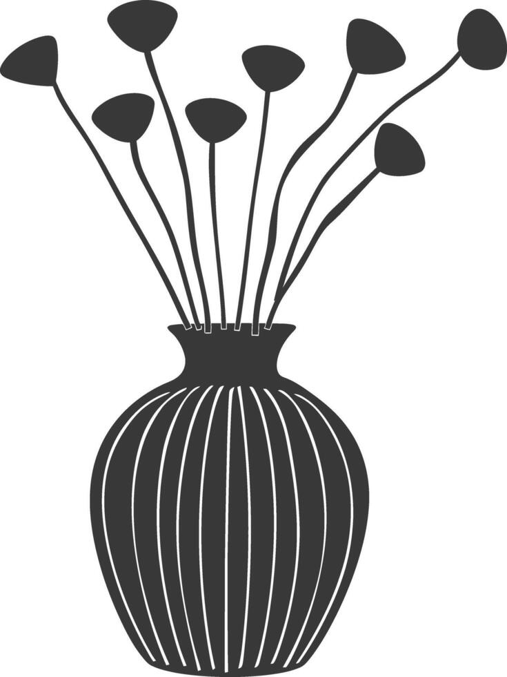 ai generiert Silhouette skandinavisch einzigartig Vase schwarz Farbe nur vektor