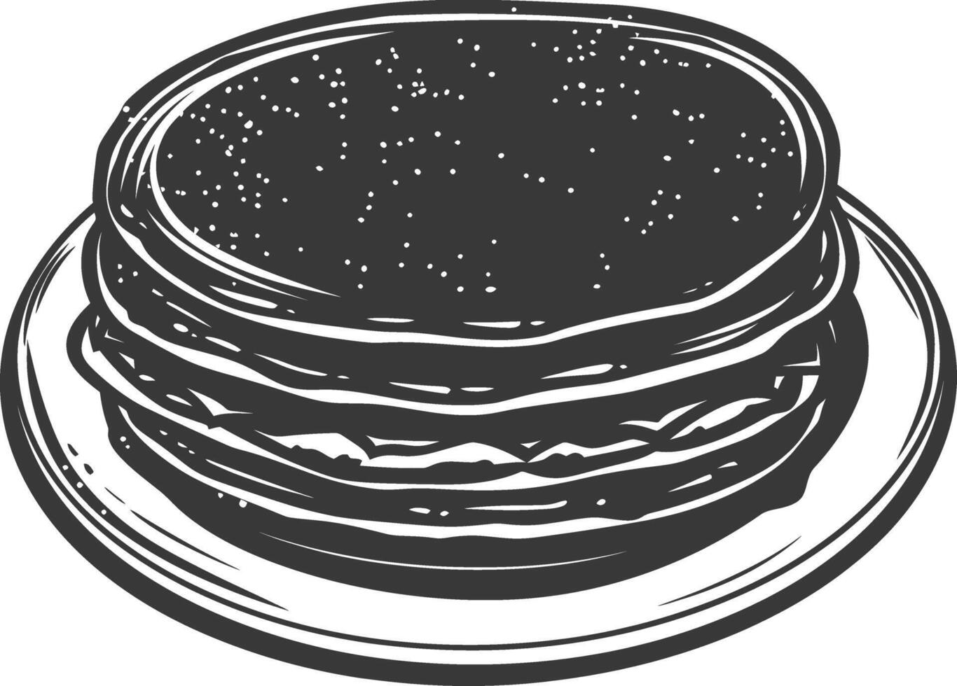 ai generiert Silhouette Tortas Mexikaner Essen schwarz Farbe nur vektor