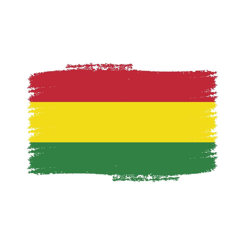 Bolivien-Flagge mit Aquarell gemaltem Pinsel vektor