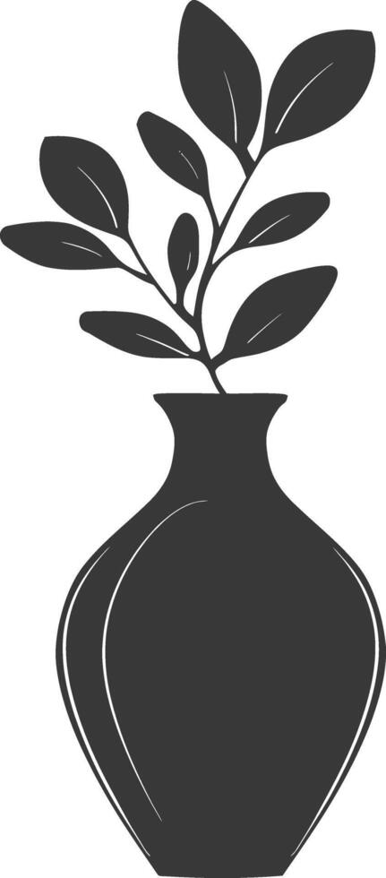 ai generiert Silhouette skandinavisch einzigartig Vase schwarz Farbe nur vektor