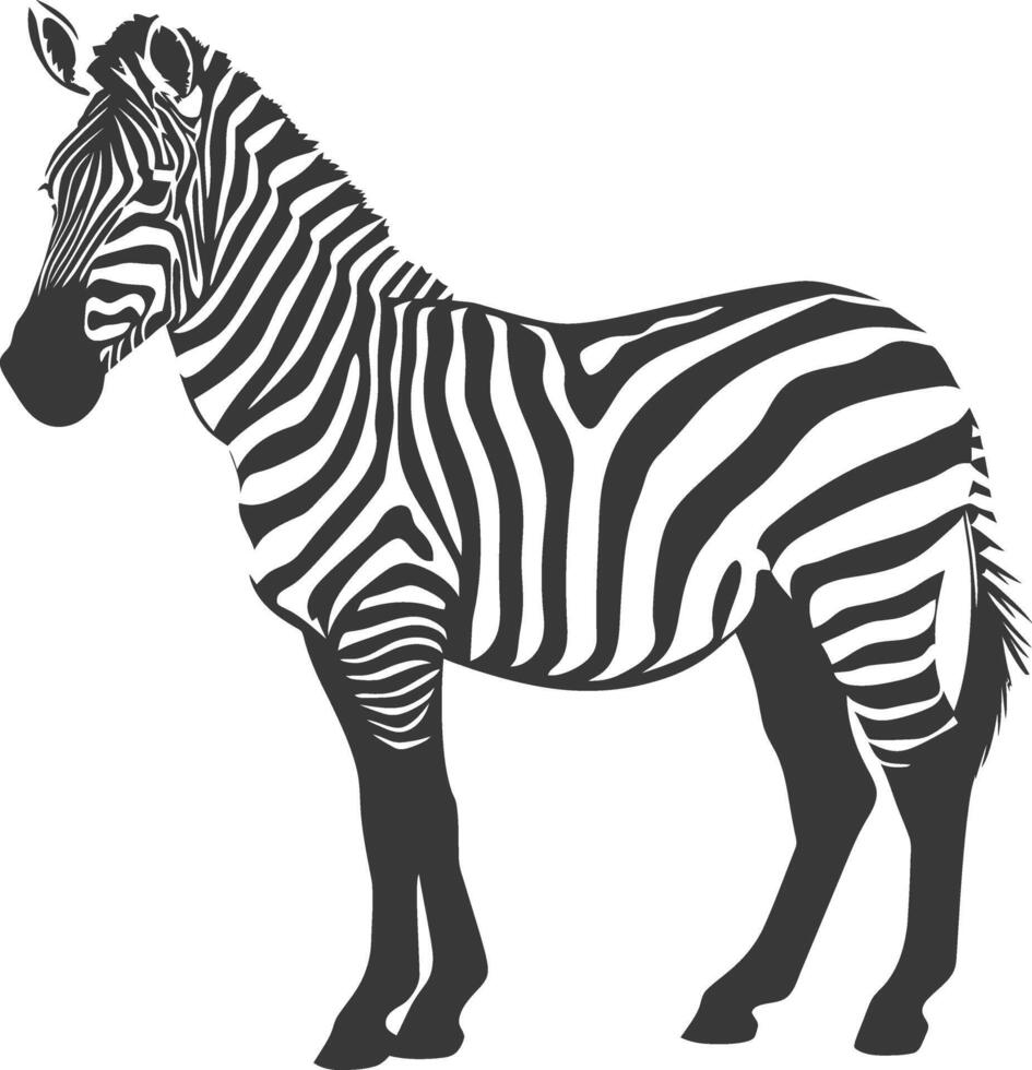 ai generiert Silhouette Zebra Tier schwarz Farbe nur vektor