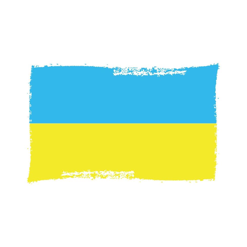 ukrainska flaggan med akvarell målad pensel vektor