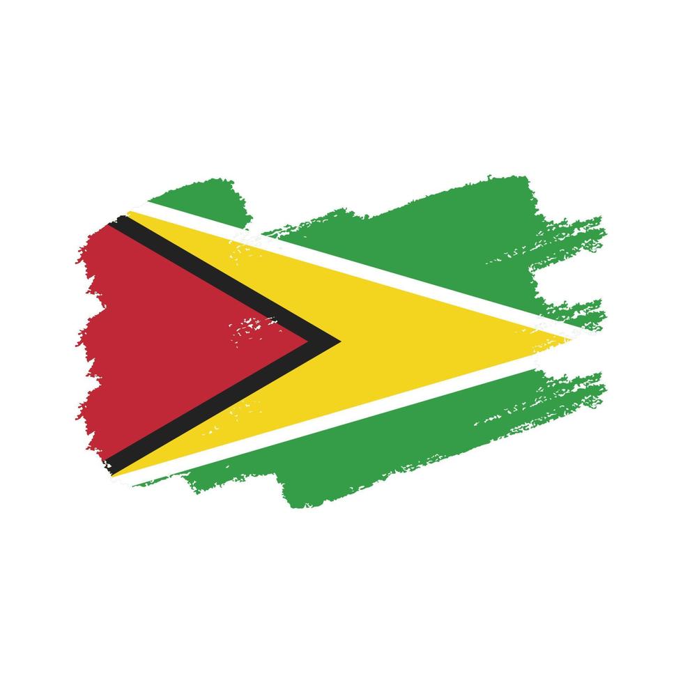 guyana flagga med akvarell målad pensel vektor
