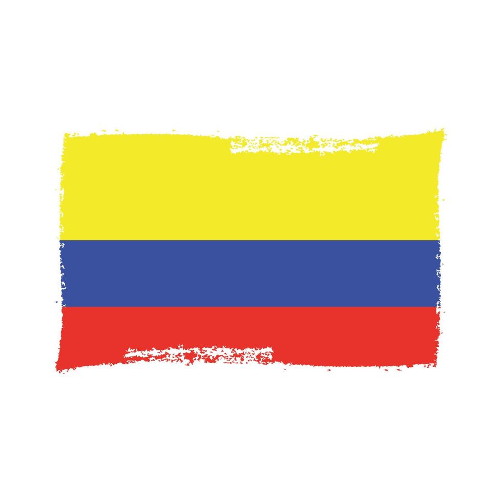 Kolumbien-Flagge mit Aquarell gemaltem Pinsel vektor