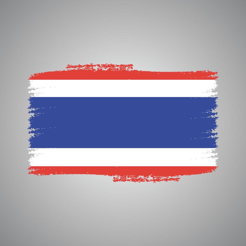 Thailand-Flagge mit Aquarell gemaltem Pinsel vektor