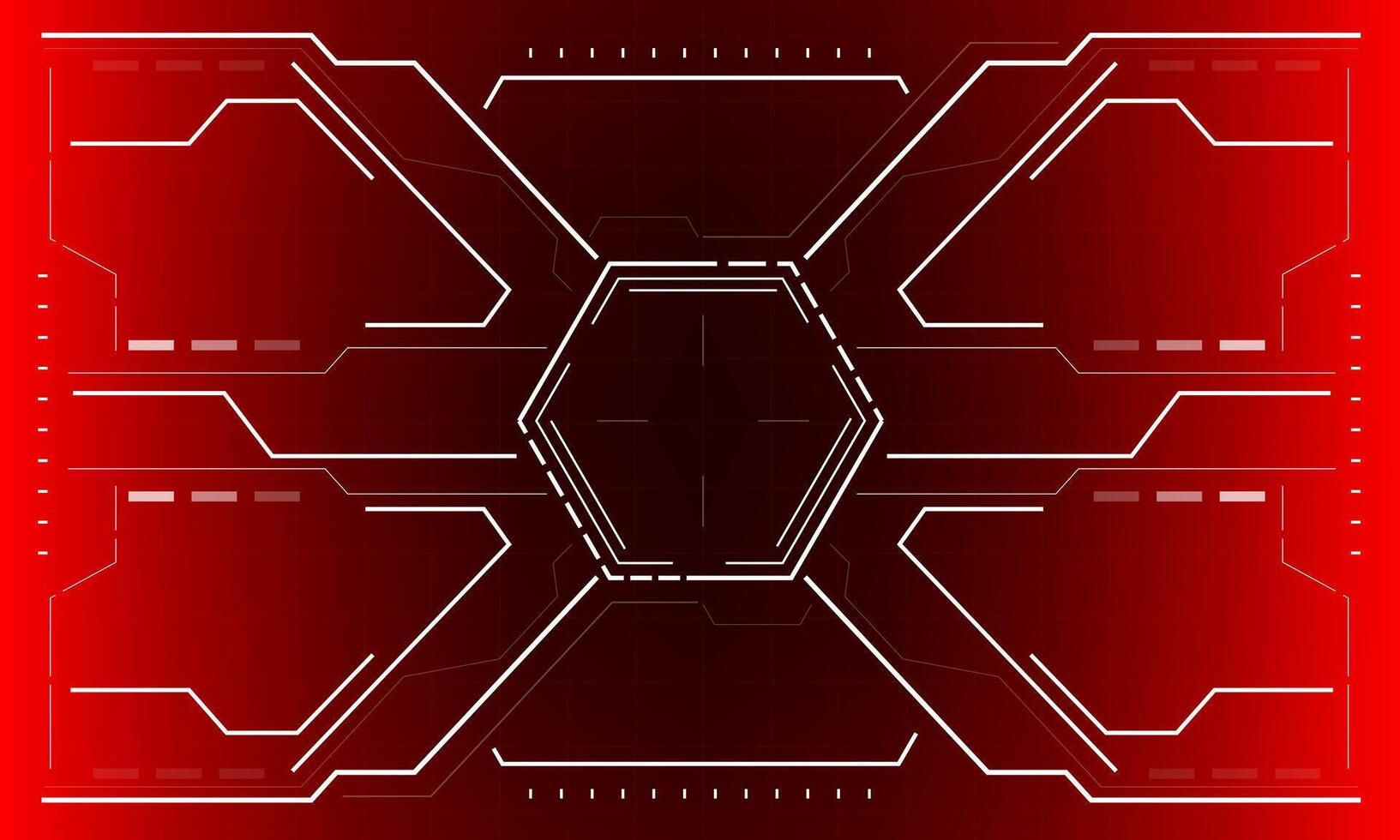 hud Sci-Fi Schnittstelle Bildschirm Aussicht Weiß Hexagon geometrisch Design virtuell Wirklichkeit futuristisch Technologie kreativ Anzeige auf rot Vektor