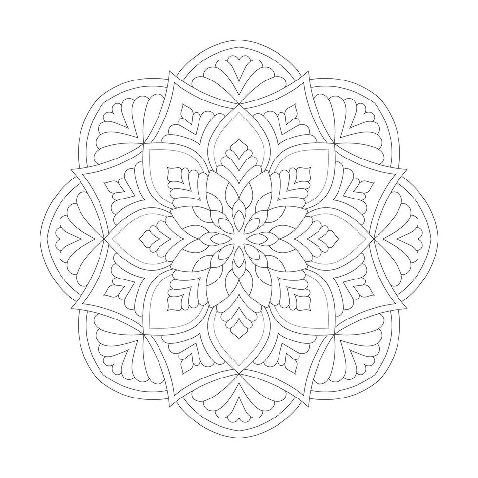 leicht Blume Design Mandala Färbung Buch Seite Vektor Datei