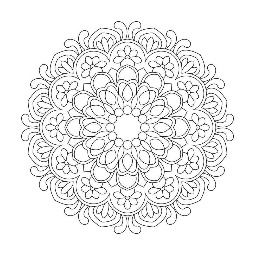 Blumen- Faszination einfach Mandala Design Färbung Buch Seite vektor