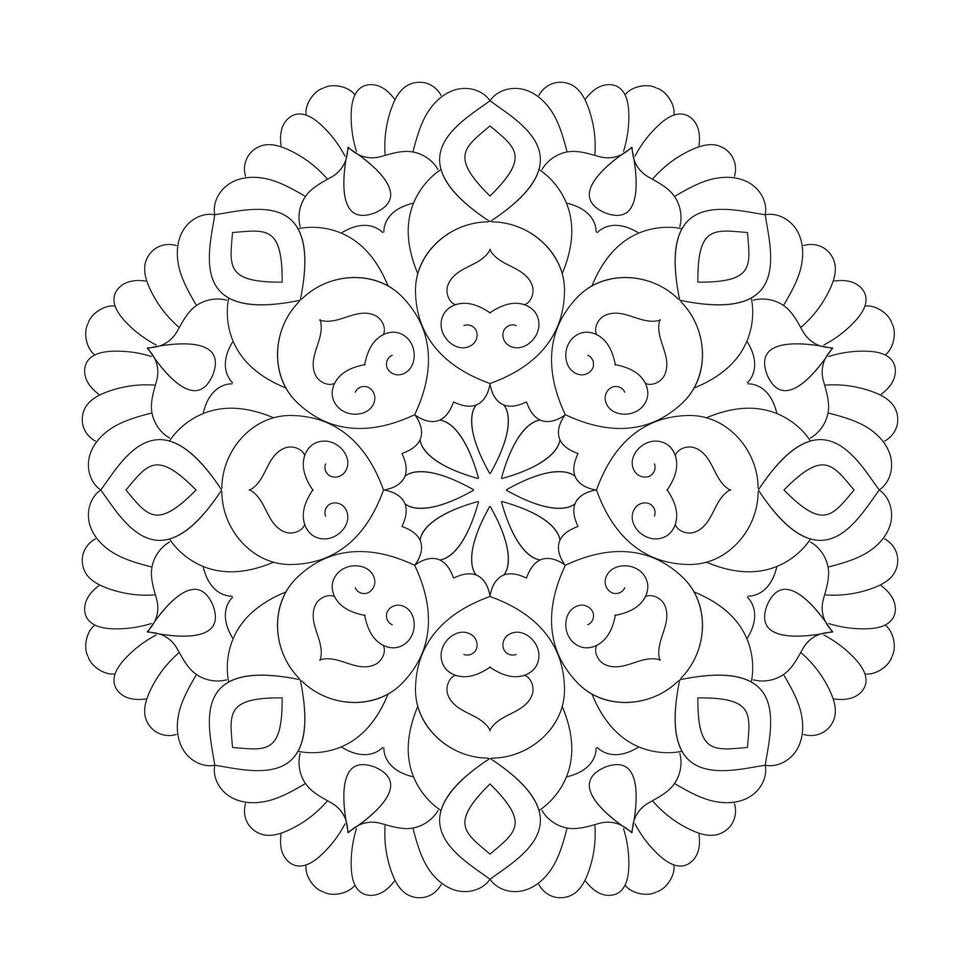 einfach Mandala Design Färbung Buch Seite Vektor Datei
