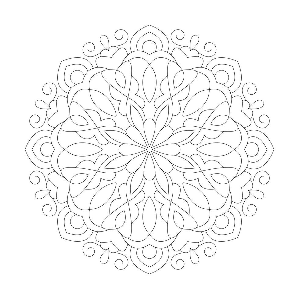 färg bok enkel mandala design sida vektor fil