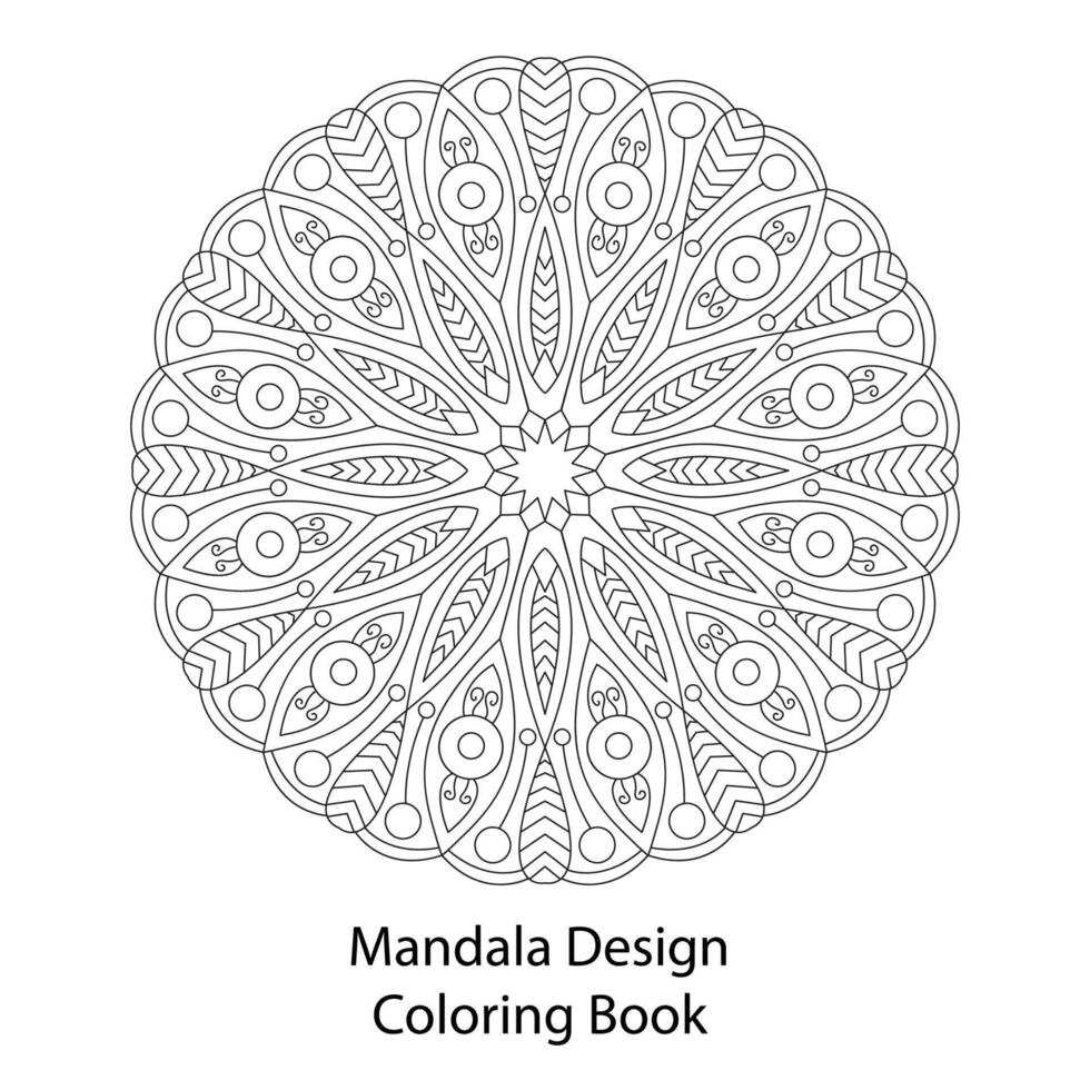 dekorativ runda prydnad mandala design färg bok sida vektor design