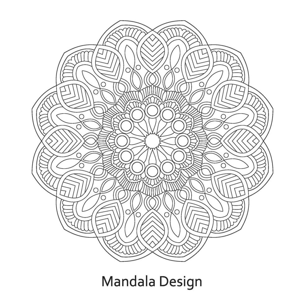 vuxen lugn blomssoms mandala design färg bok sida vektor fil
