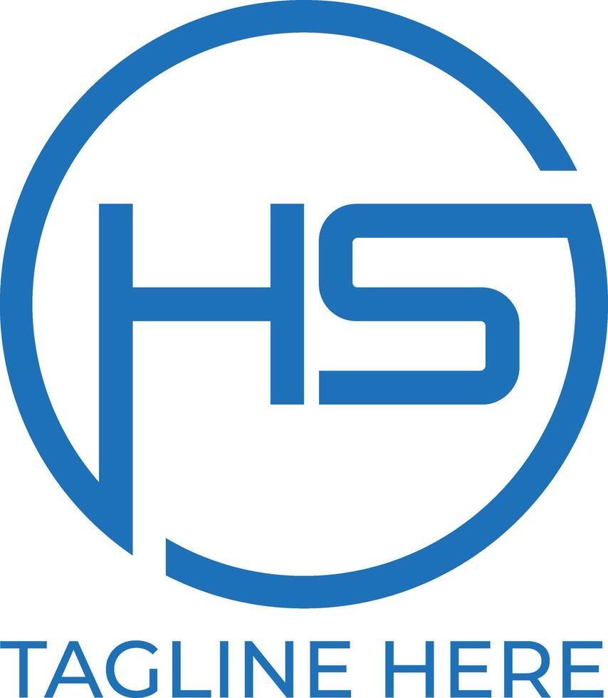hs Brief Initiale Kreis Logo Design Vektor