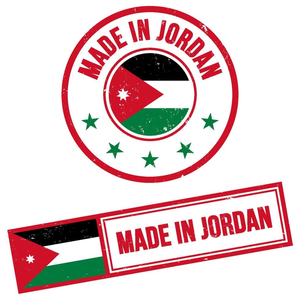 tillverkad i jordan stämpel tecken grunge stil vektor