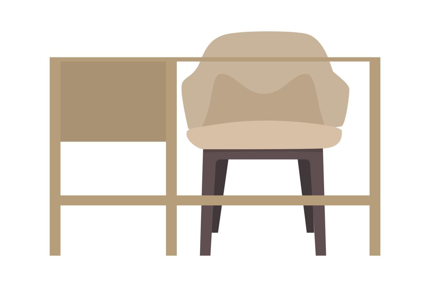 moderner Schreibtisch für moderne Home-Office-Freiberufler mit Tisch und Stuhl isoliert vektor