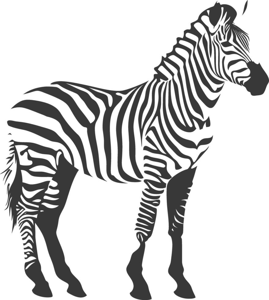 ai generiert Silhouette Zebra Tier schwarz Farbe nur vektor